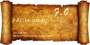 Füle Ottó névjegykártya
